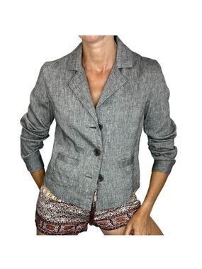 Eric Alexandre grey linen blend jacket blazer EU 36